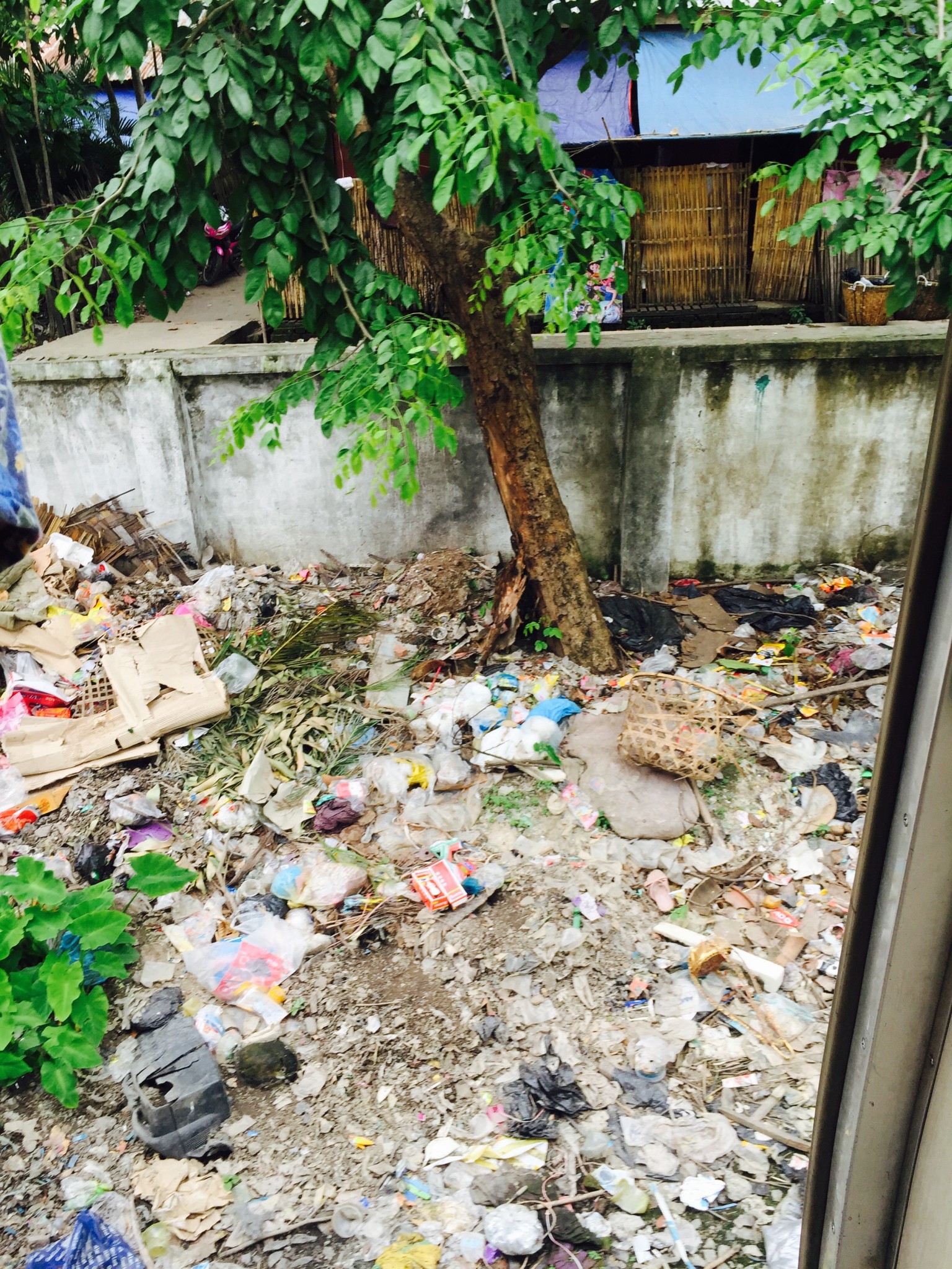 Rubbish behind Yangon house